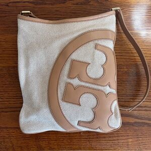 Tory Burch Tan/Cream Canvas Crossbody